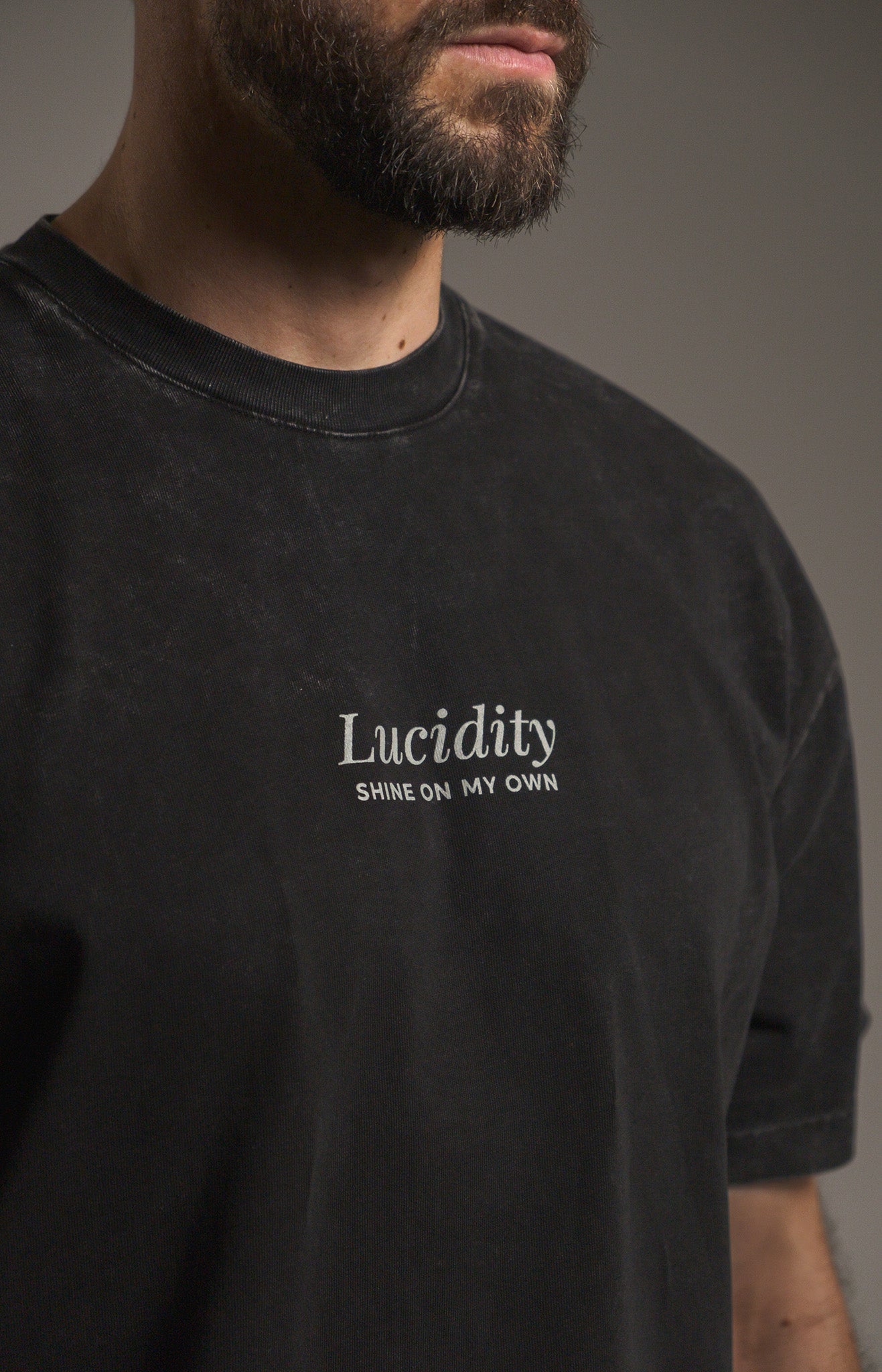 Acid Wash Black Silver Lining Box Unisex Tee