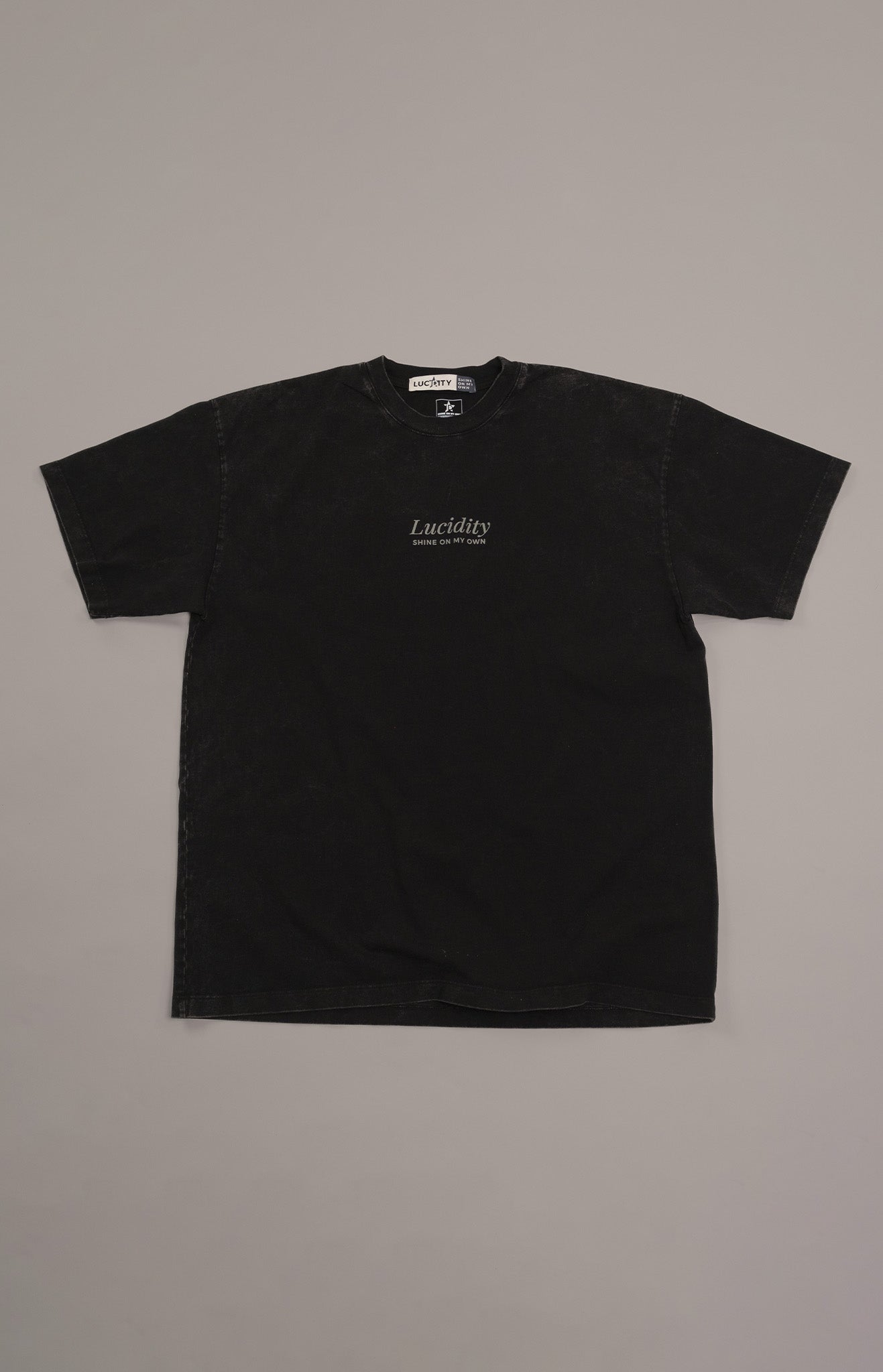 Acid Wash Black Silver Lining Box Unisex Tee