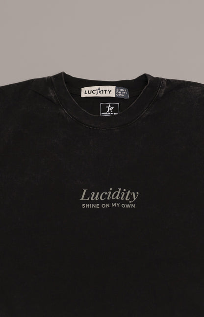 Acid Wash Black Silver Lining Box Unisex Tee