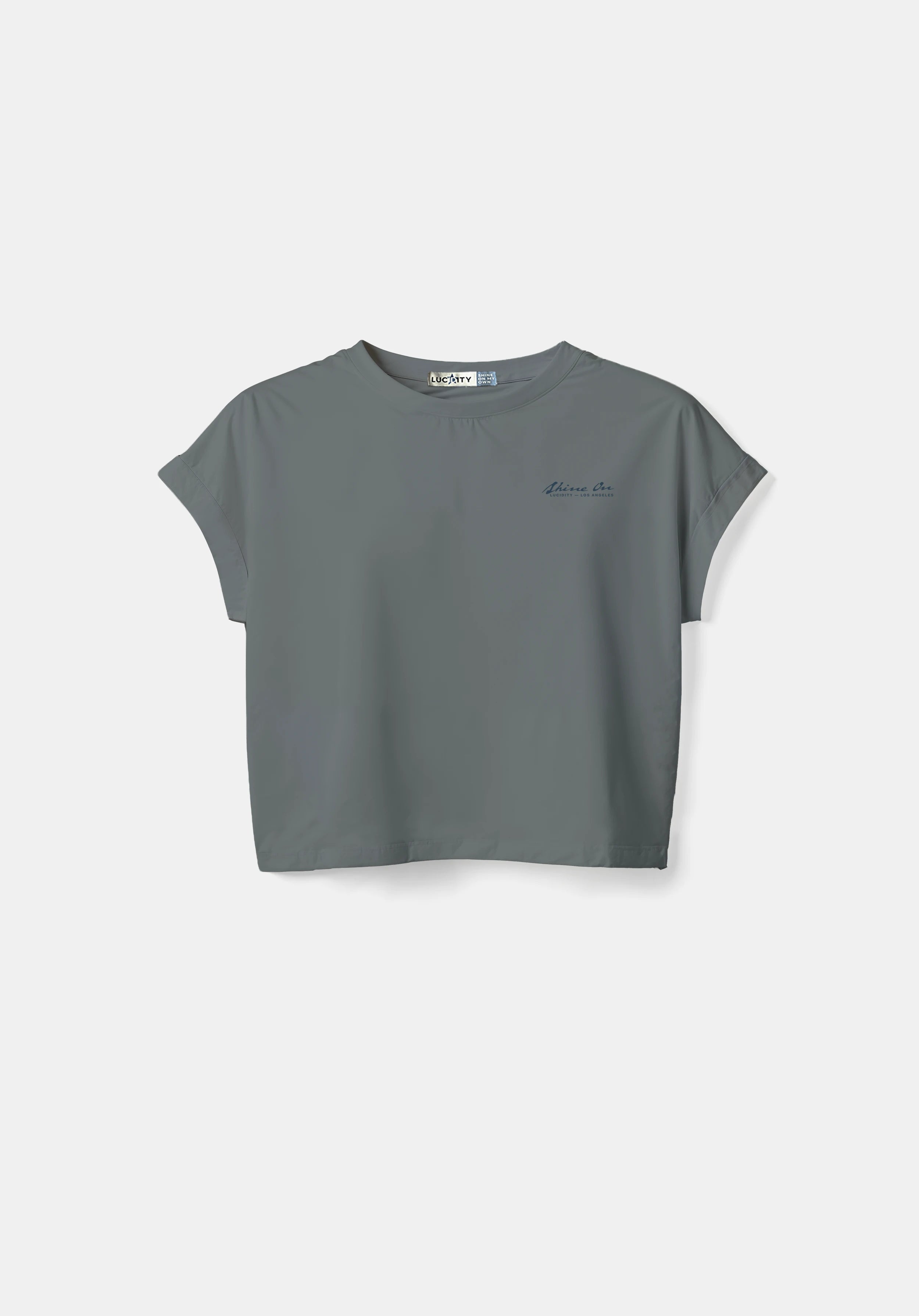 Lucidity Shine On Gray Crop — Front — Wide Awake SS25