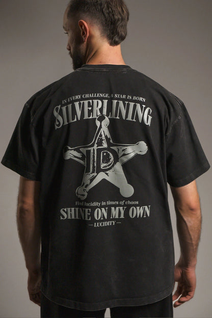 Black Silver Lining Box Unisex Tee