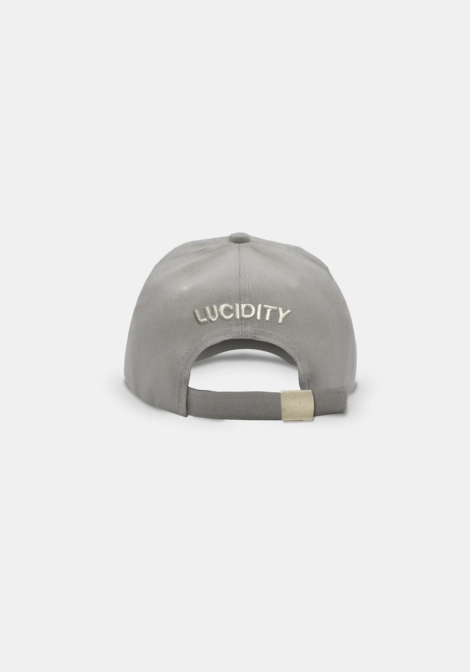 Lucidity Own Lane Cap Gray — Lucidity arched embroidery back — Wide Awake SS26