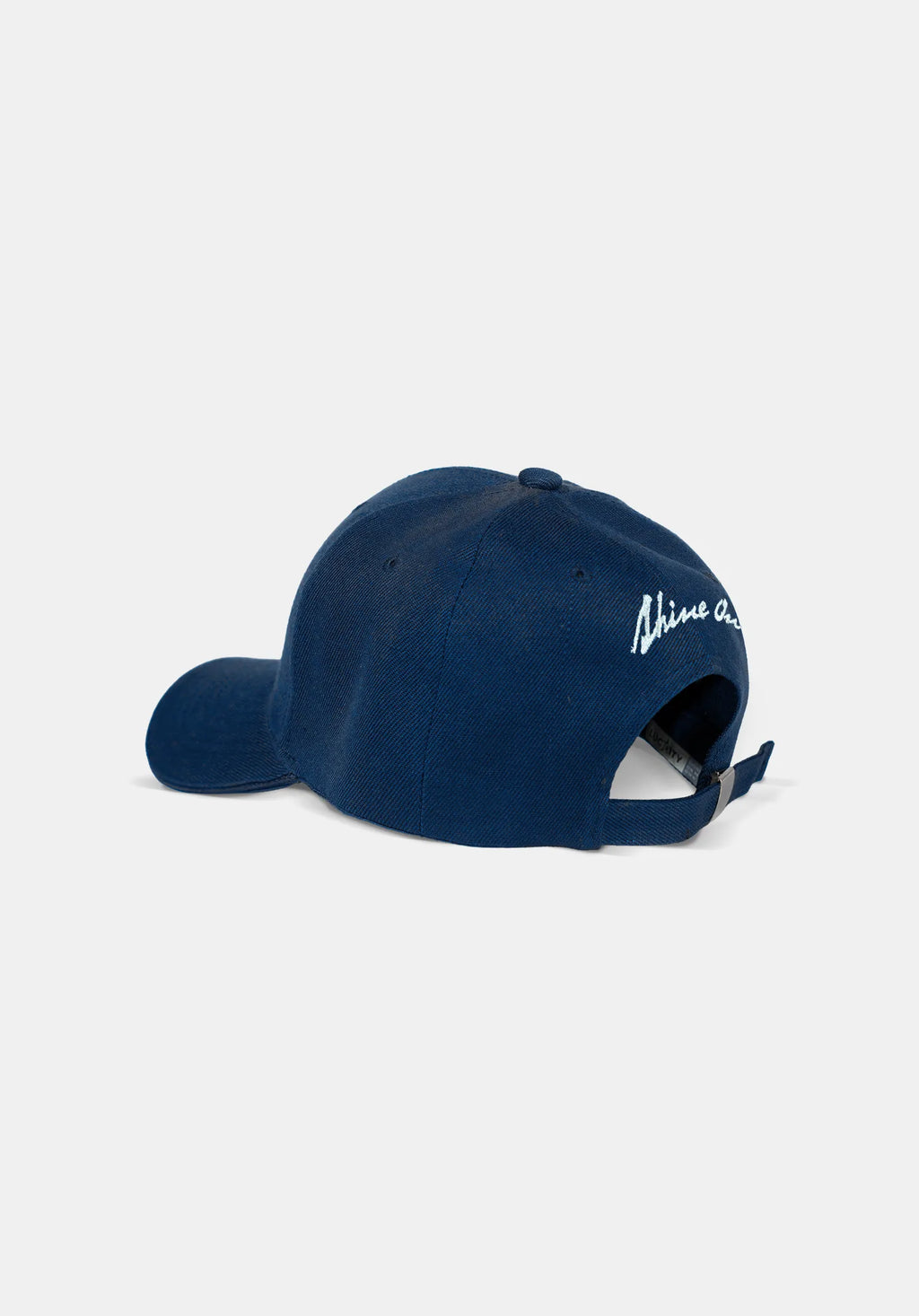 Lucidity Shine On Cap Navy — Shine On script back — Wide Awake SS25