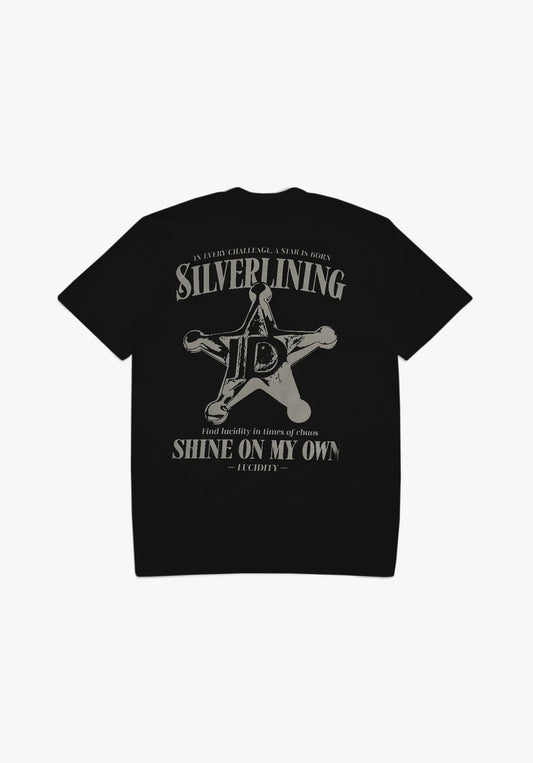 Black Silver Lining Box Unisex Tee